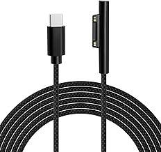 Surface USB-C Charging Cable, 2.0 m Nylon Braided, 45W (15V/3A) PD Compatible, for Microsoft Surface Pro 3/4/5/6/7, Go 2, Laptop 1/2/3, Book1/2. (PD Power Supply Required)