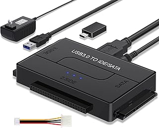 SATA IDE to USB 3.0 Hard Drive Adapter, EYOOLD Ultra Recovery Converter for Universal 2.5 3.5 IDE and SATA HDD SSD, 5.25-inch DVD/CD-ROM Optical Drive, Easy to Use