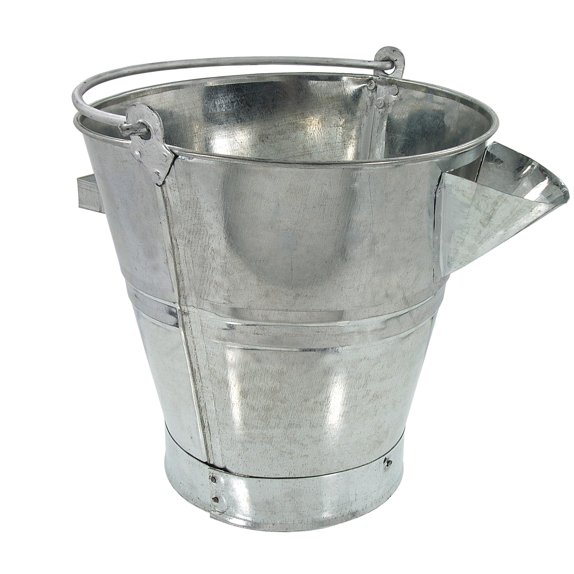 Neilsen Silver/Grey Ct0278 Galvanised V Lipped Tar Bucket - New Improved Model | Galvanised Steel Construction | Ideal For Construction And Maintenance
