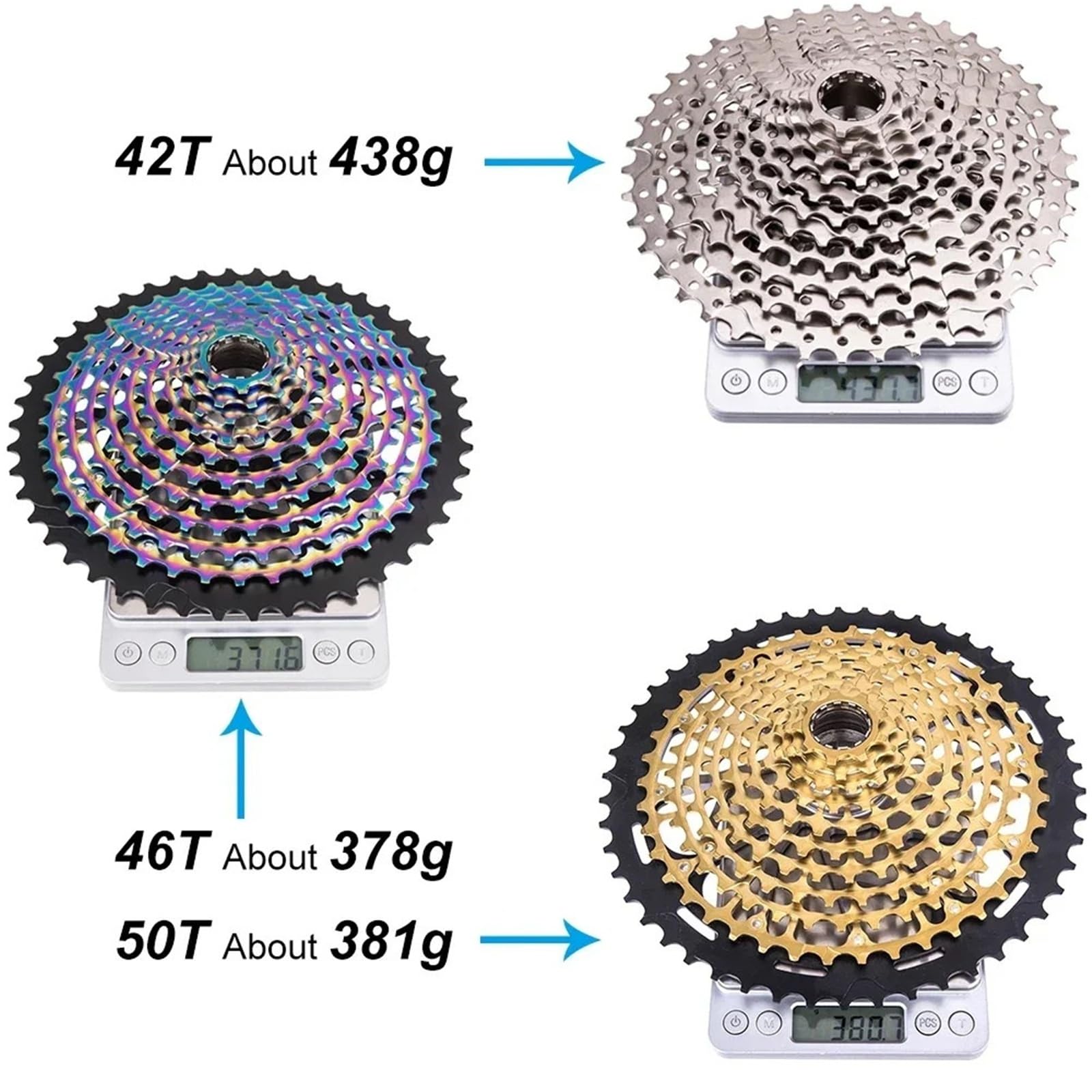 Genérico Compatible con Casete ZTTO 11 velocidades 9-50T XD | Se adapta a bujes de conductor; Su amplia gama cubre subidas empinadas y descensos rápidos.