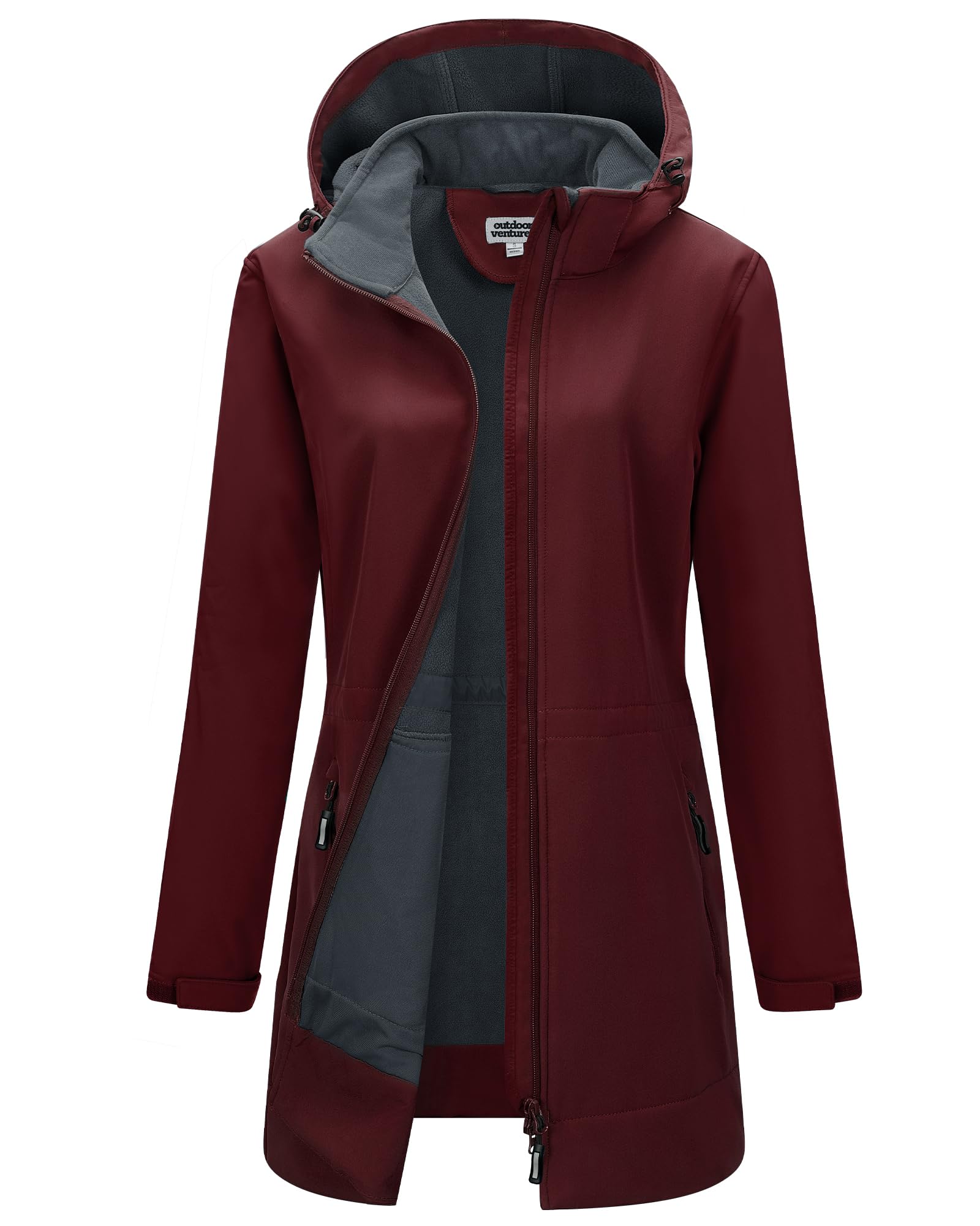 Women's Softshell Jacket Waterproof Fleece Lined Raincoat