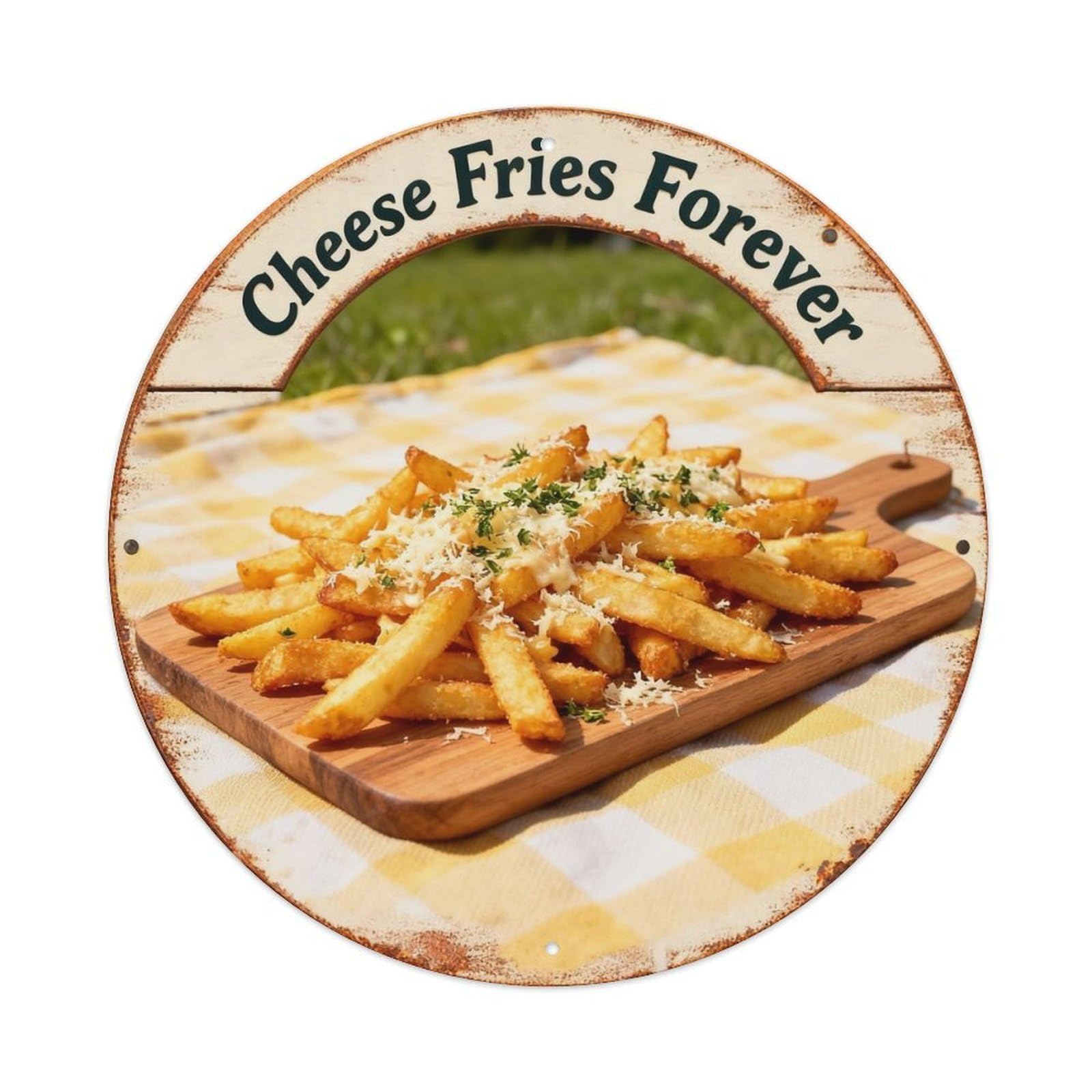 Cheese Fries Forever Sign Metal Tin Sign Plaque