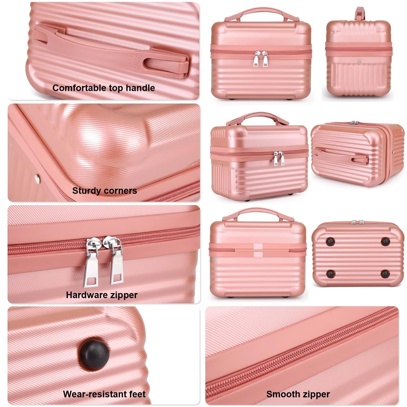 Make-up-Tasche, tragbare Kosmetiktasche mit großem Fassungsvermögen, Kosmetik-Aufbewahrungstasche im Eisenbahn-Design, Make-up-Tasche mit Pinsel-Organizer, Reisetasche, Geschenk für Frauen (Schwarz)