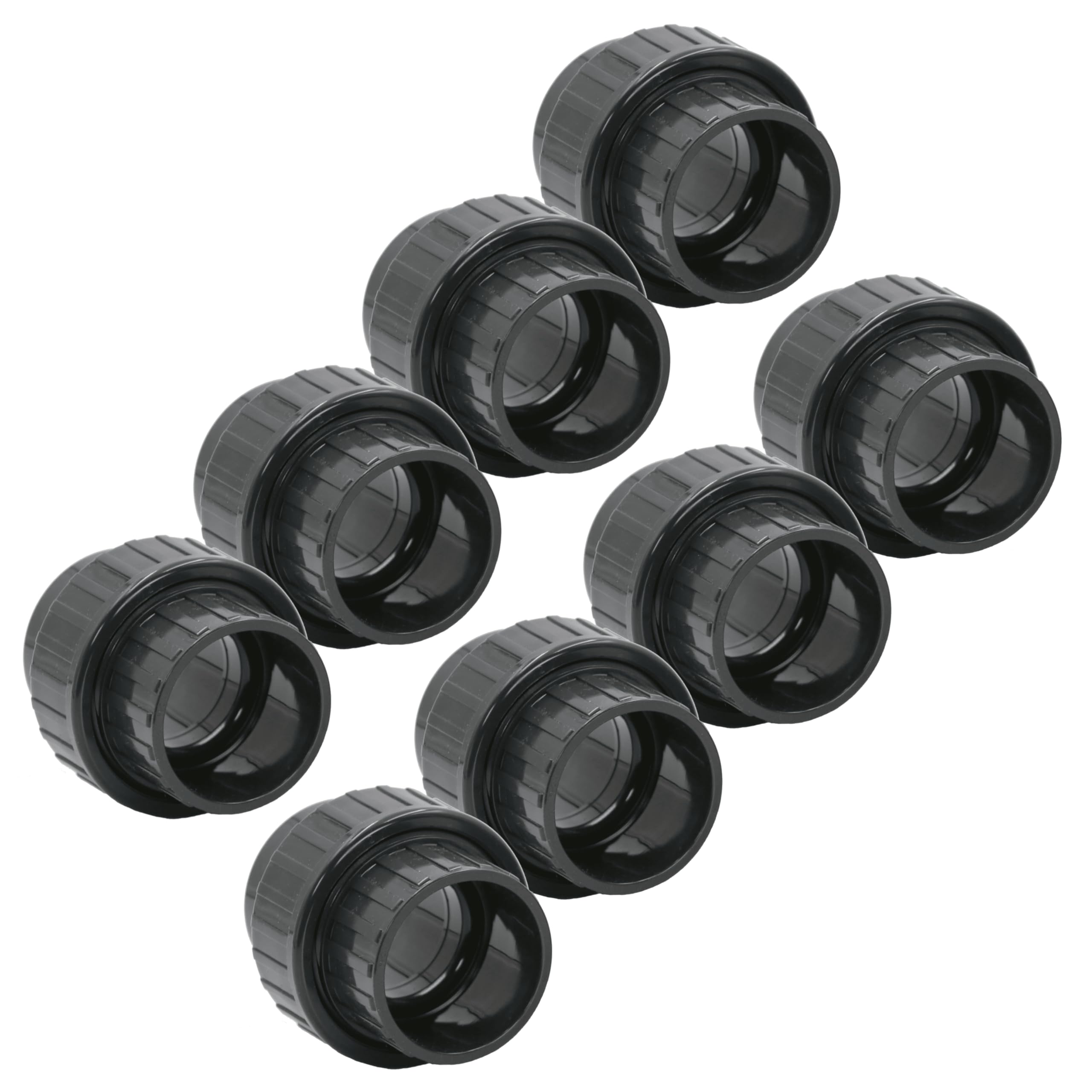 HAF® 8 raccordi in PVC con 2 manicotti adesivi da 40 mm, adattatore in PVC grigio per raccordi tubi, tubi per piscine e molto altro ancora... Qualità: Made in Europe, quantità: 8 pezzi