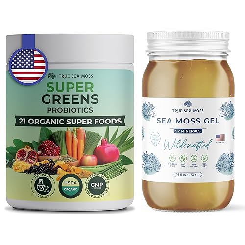 TrueSeaMoss Wildcrafted - Gel de musgo marino irlandés y mezcla verde de musgo marino, nutritivo orgánico crudo rico en minerales, proteínas y