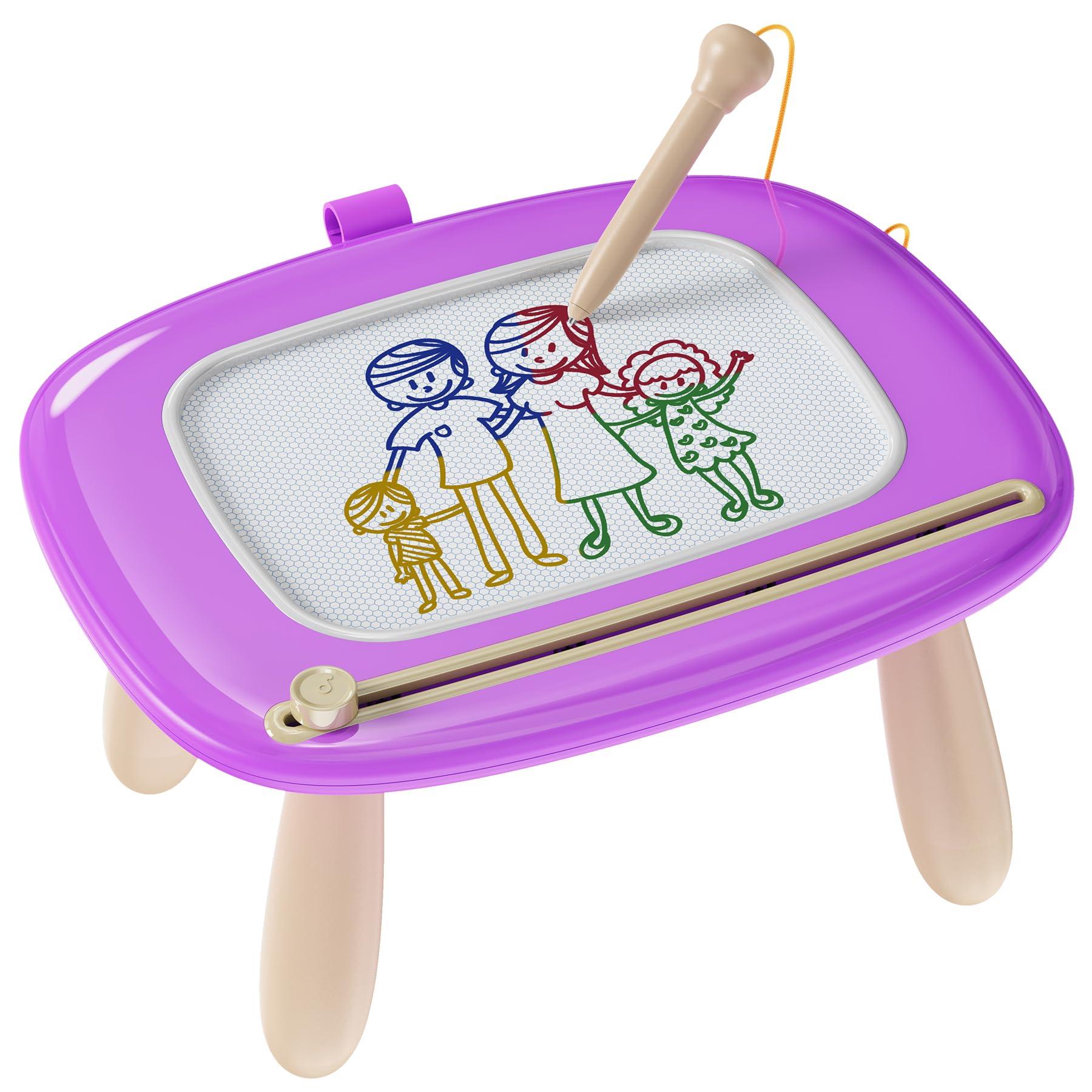 Kikapabi Toddler Magnetic Drawing Board - 1st Birthday Gifts for 1 2 3 Year Old Girls & Boys, Learning Doodle Board, Educational Toys for Baby (Purple