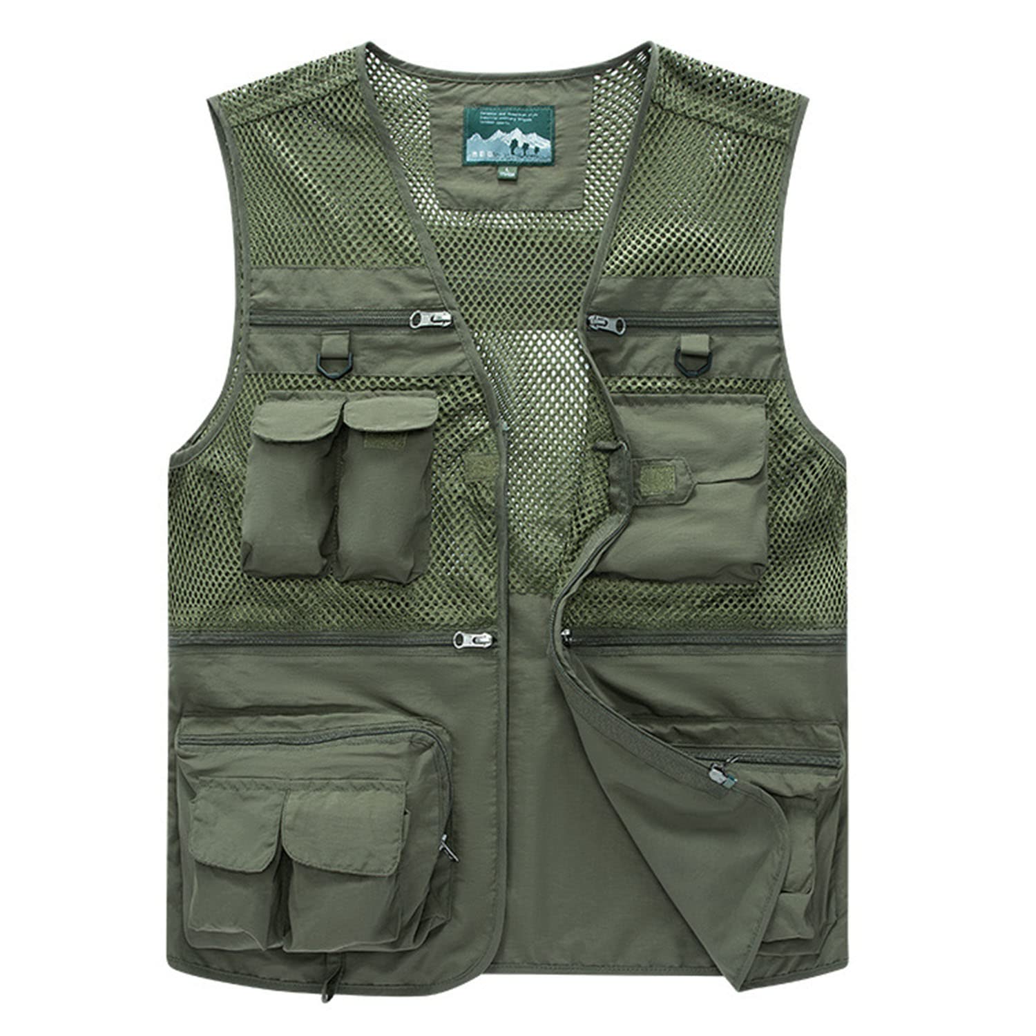 Chaleco para Hombre Chaleco Sin Mangas con Multibolsillos Chaleco De Pesca Casual para Exteriores Chaleco De Verano Transpirable para Viajes Chaqueta De Fotografía Multifuncional