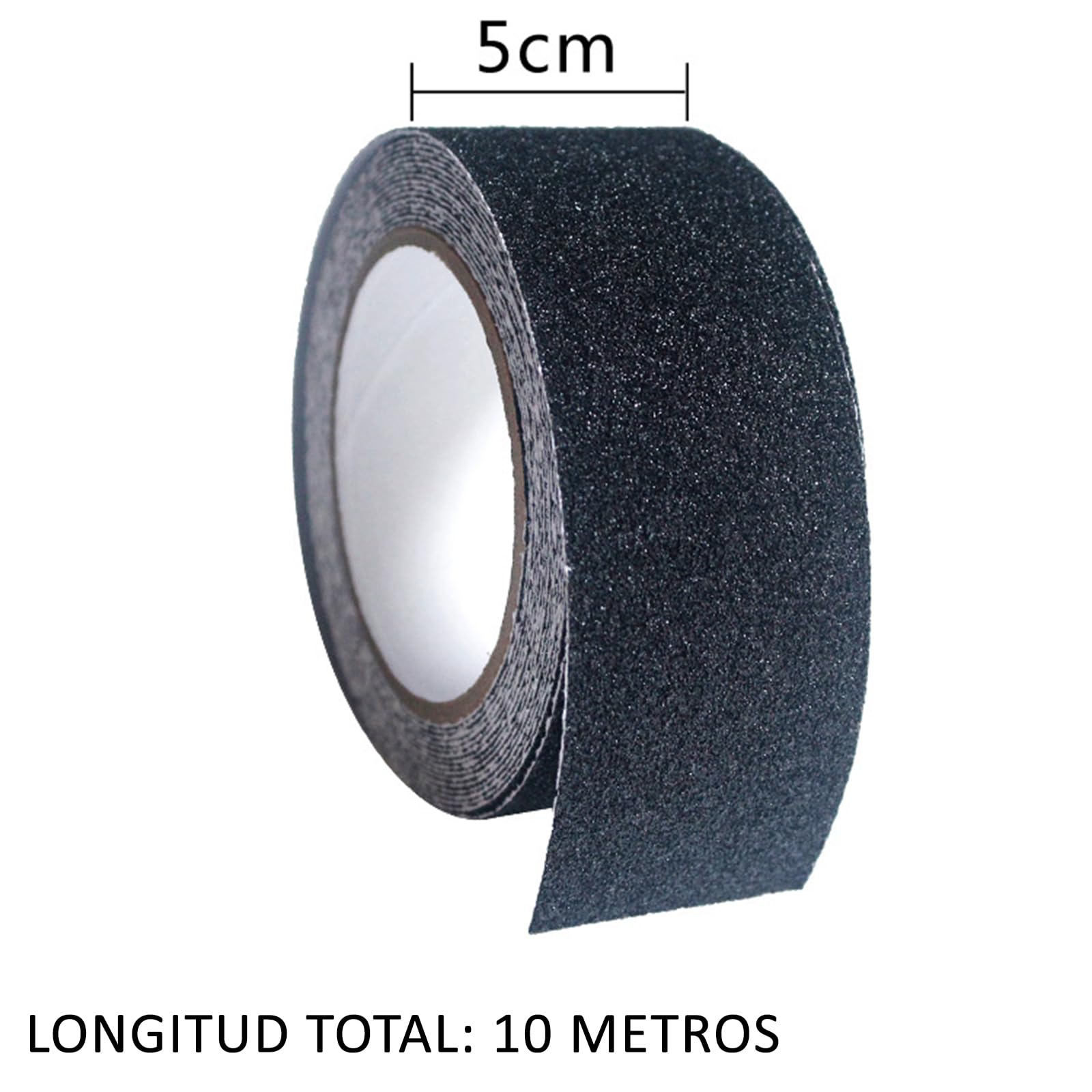 2 Rollos negro 5 cm x 10m Cinta adhesiva Antideslizante, Cinta Adhesiva Antideslizante Negro, fuerte Seguridad Adhesiva para Uso en interiores y Exteriores, Mejor Agarre, Fricción, Seguridad