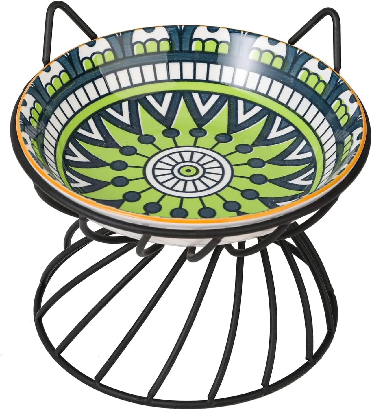 Set 6 Ciotole Ceramica Per Gatti - 250 Ml Colorate Con Design Antifatica Baffi - Microwavable