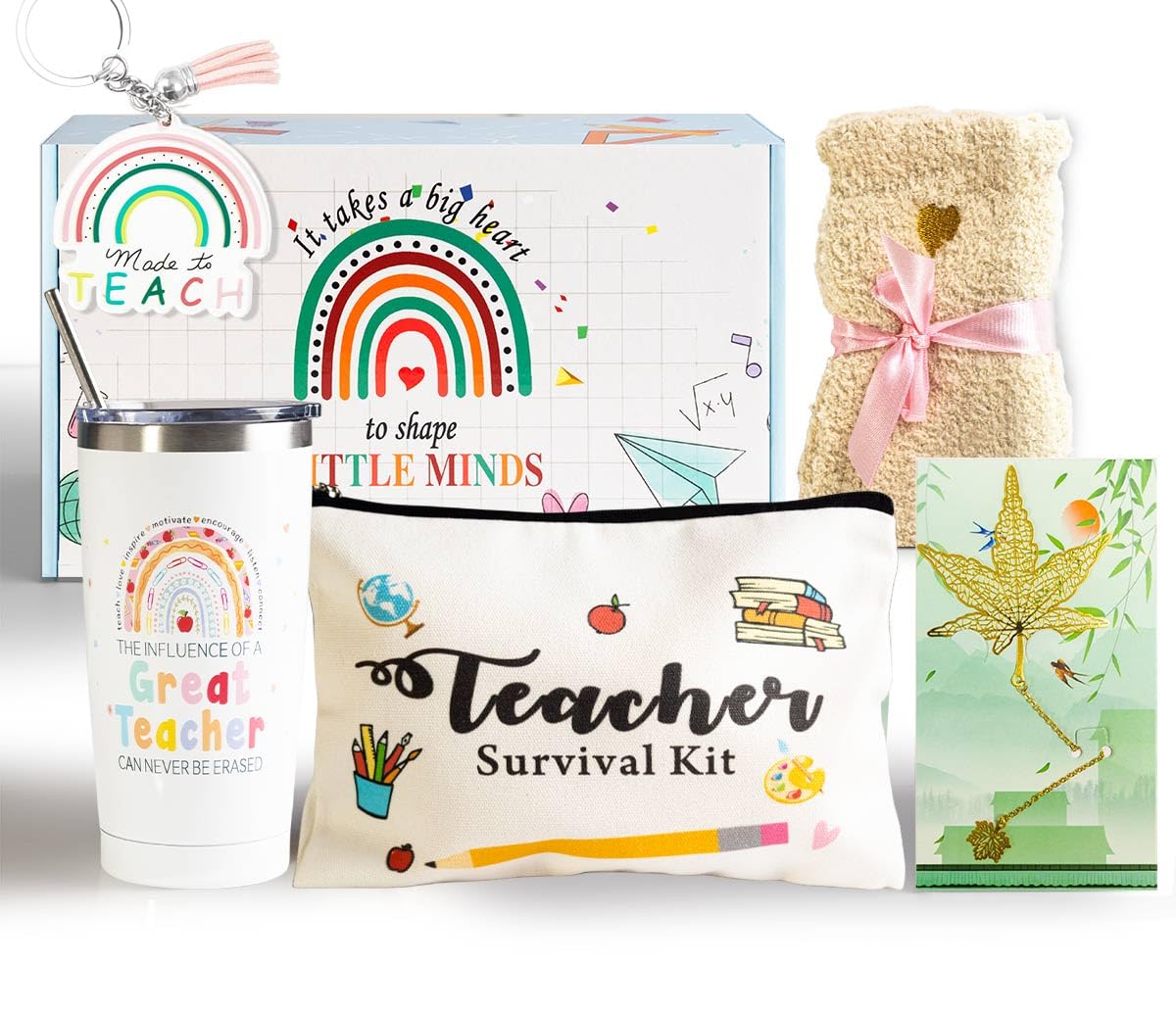 Juegos de regalo de agradecimiento para profesores, cesta de regalo de agradecimiento para profesores, regalo de vuelta a la escuela, regalo de Navidad para profesores, vaso de vino, marcadores,