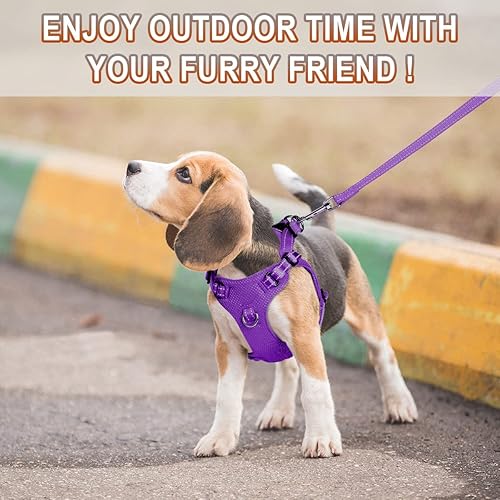 Miniatura 9 de Arnés para perro, arnés reflectante ajustable para cachorros, sin tirones, transpirable, suave para perros pequeños y medianos, gatos