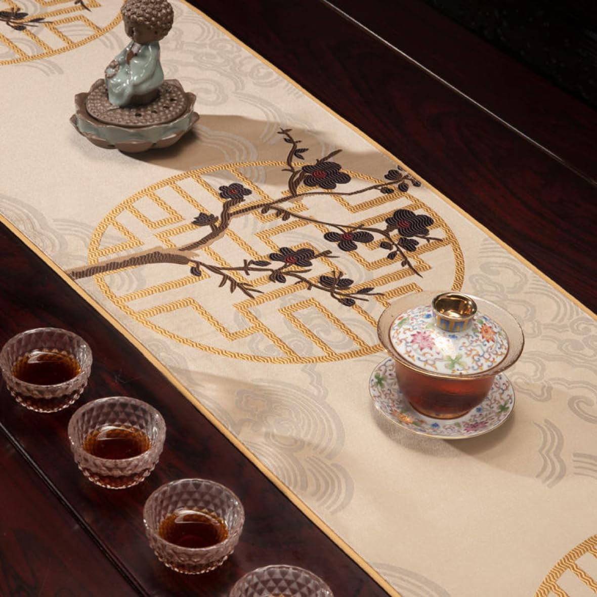 Amazon｜ZLUKUO 中華風 テーブルセンター 33*220cm 長方形