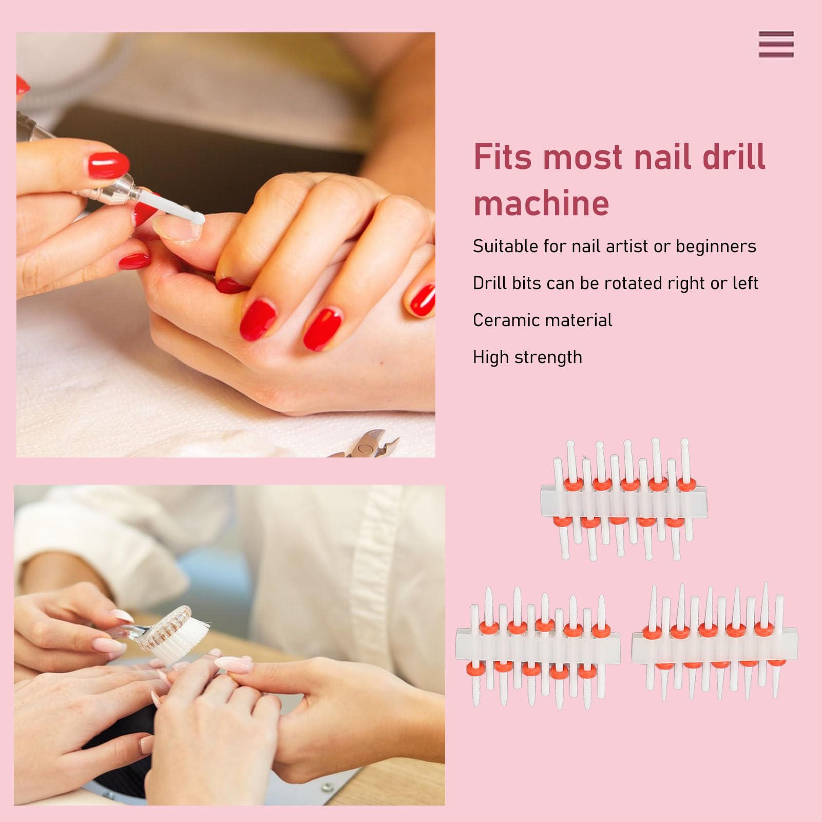 Juego de Brocas para Uñas de Cerámica Profesional de 30 Piezas, Herramienta de Pulido Eficiente y Fina, Fácil de Usar, para Artistas de Uñas Principiantes