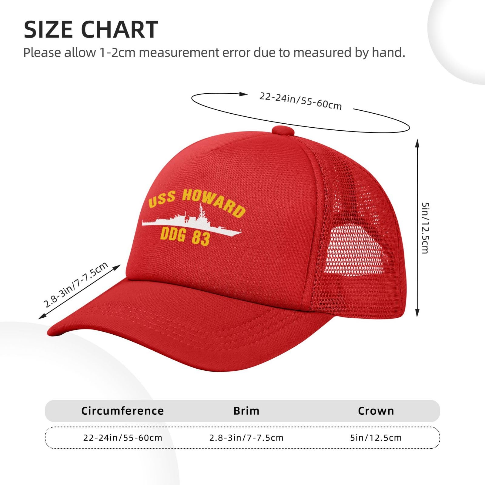 Amazon.com: QUYUPENGA USS Howard DDG 83 Mesh Hat Baseball Cap for