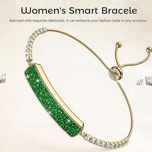 Miniatura 2 de Pulsera inteligente para mujeresniñas, diseño de lujo con diamantes de colores, rastreador de salud y fitness 247 frecuencia cardíaca,