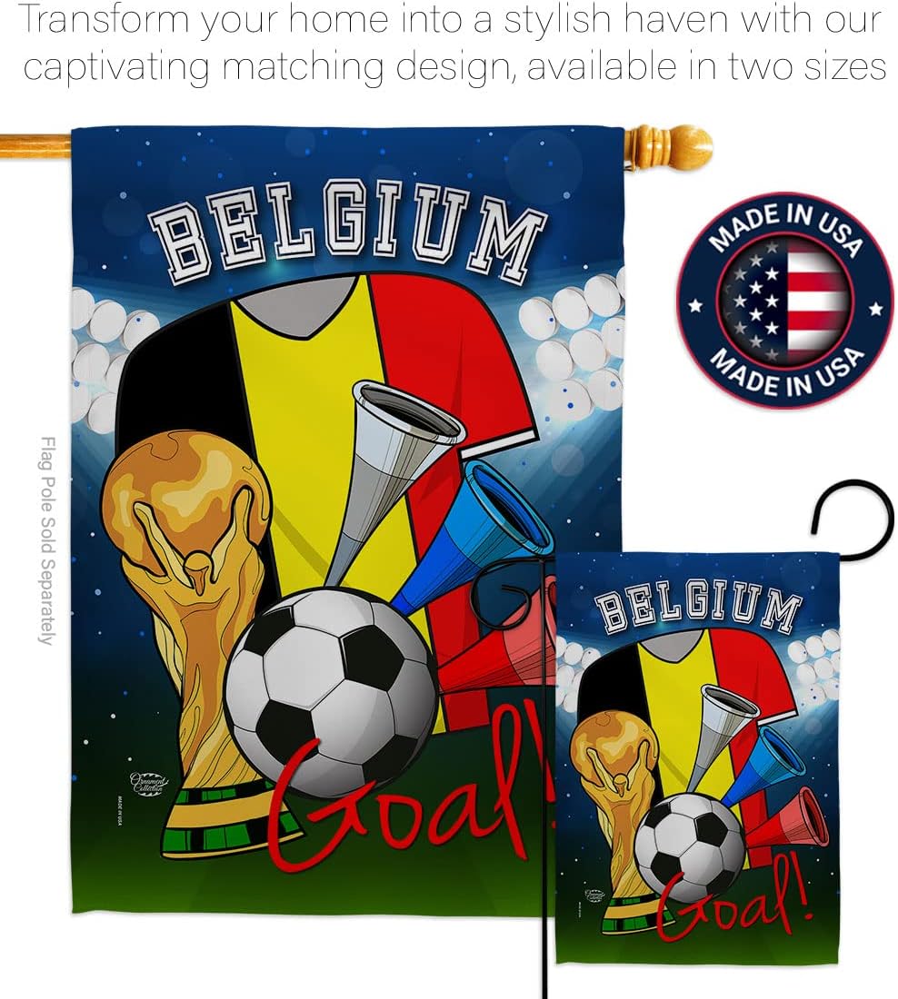 World Cup Belgium Flags Belgian Home Decor Banner Room Wall Art Patio Porch Lawn Garden Flag Stand Pole Outdoor Tapestry Yard Signs FIFA Gifts Sports Fan Trophy Soccer Game Football Made In USA