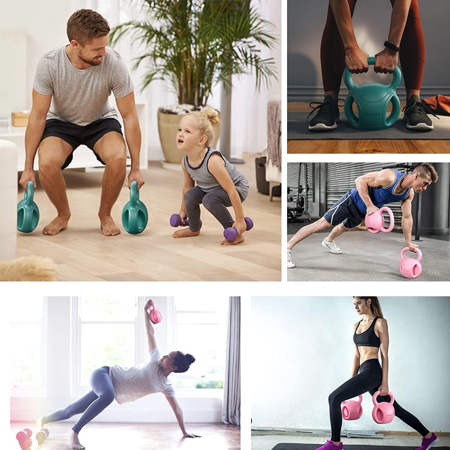 5 lb Kettlebell Weight with Three-handles for Weightlifting, Conditioning and Core Training for Women Men Home Gym [2022 Latest-Green] : Sports & Outdoors