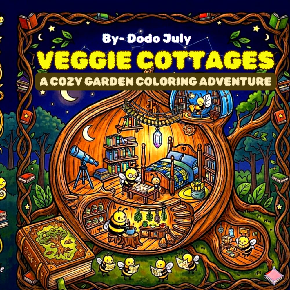 Veggie Cottages: A cozy garden coloring adventure