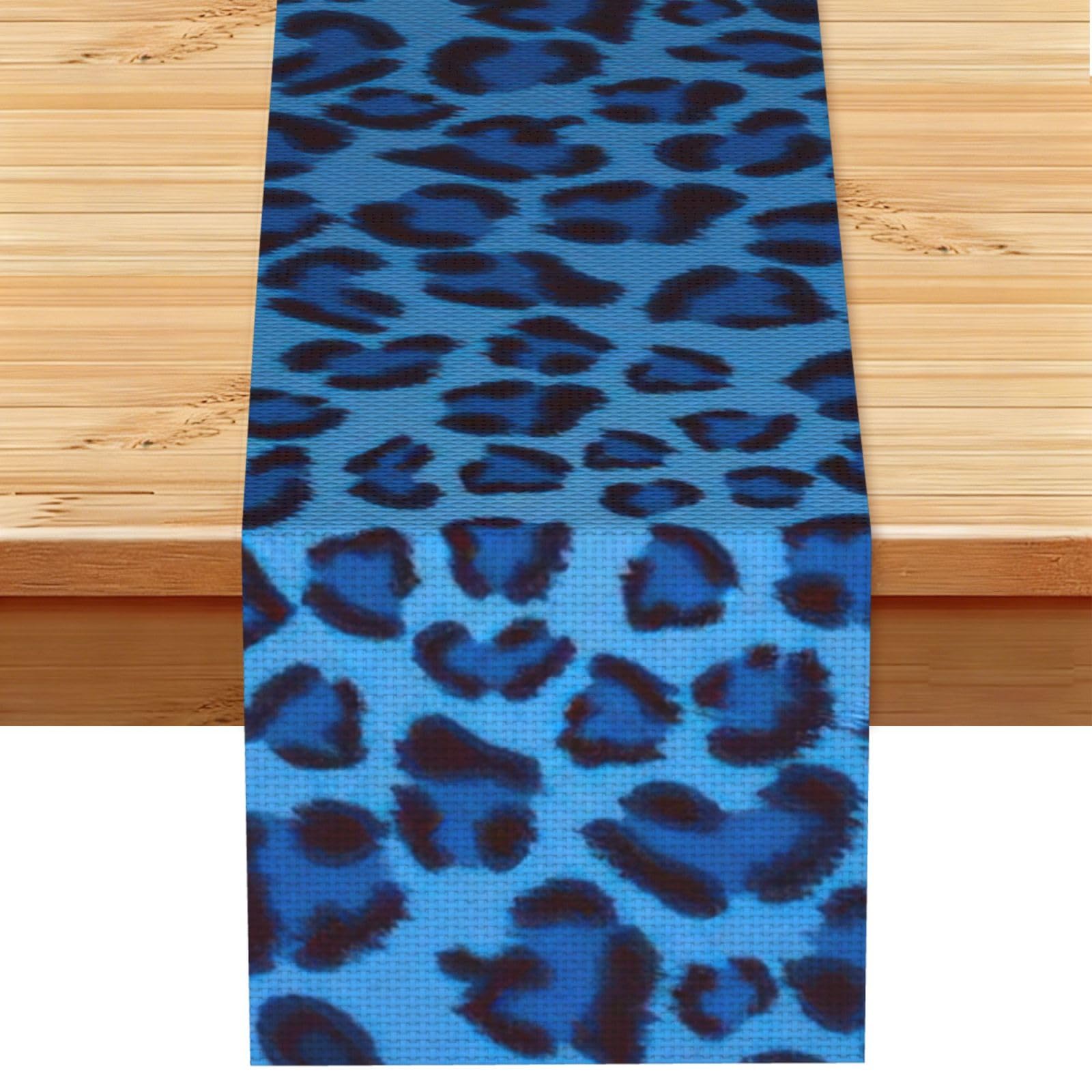 Aacxzff Black Linen Leopard Skin Animal Print Table Runner For Everyday Use,Special Occasions,Wedding Birthday Home Decor