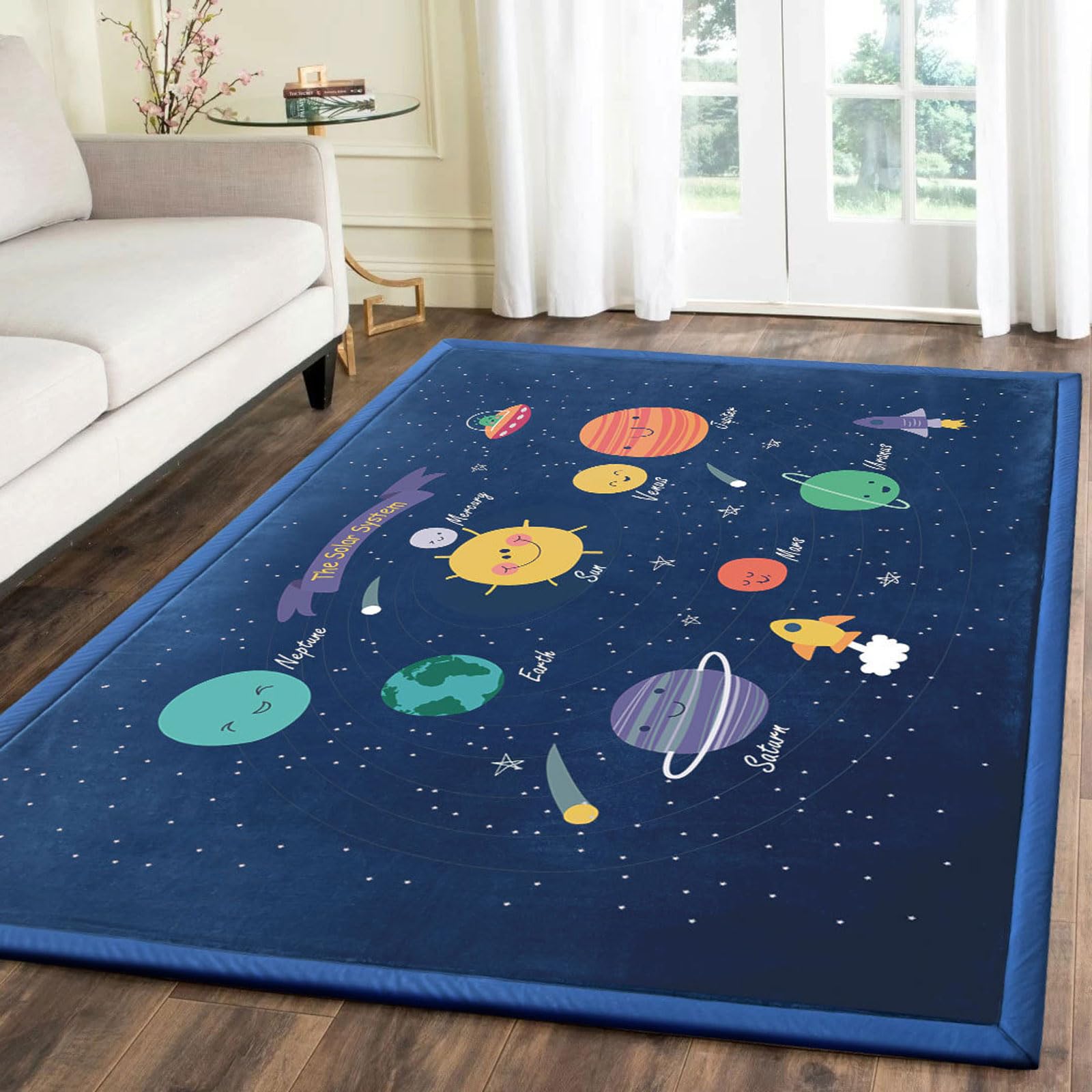 TYYUETY Kids Super Soft Non Slip Interactive Rug,Play Mat Carpet,Coral Velvet Mat,Customizable size for Children Bedroom Home Decor — image 1