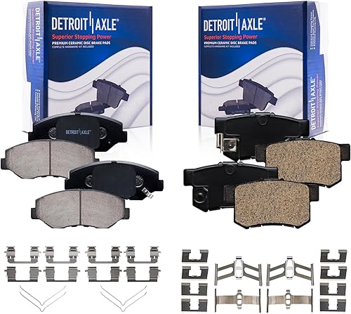 Miniatura 22 de Detroit Axle - Pastillas de freno para Chevy Trailblazer GMC Envoy Pastillas de freno de cerámica w/Hardware Buick Rainier Isuzu Ascender Olds