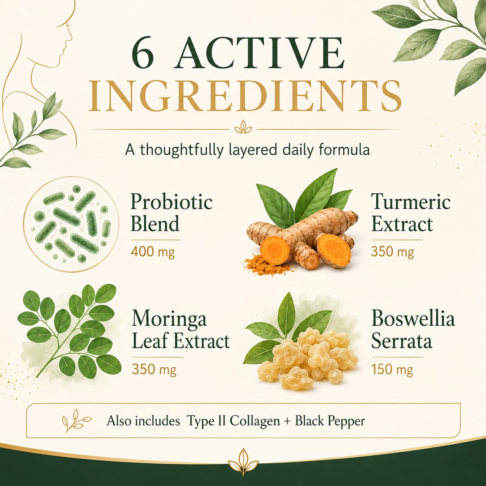 She Again Menopause Supplements for Women, Botanical & Probiotic Formula with Moringa Leaf, Turmeric, Probiotic Blend, Boswellia, Black Pepper, Daily Wellness Balance Support - 90 Capsules — Amazon image 3