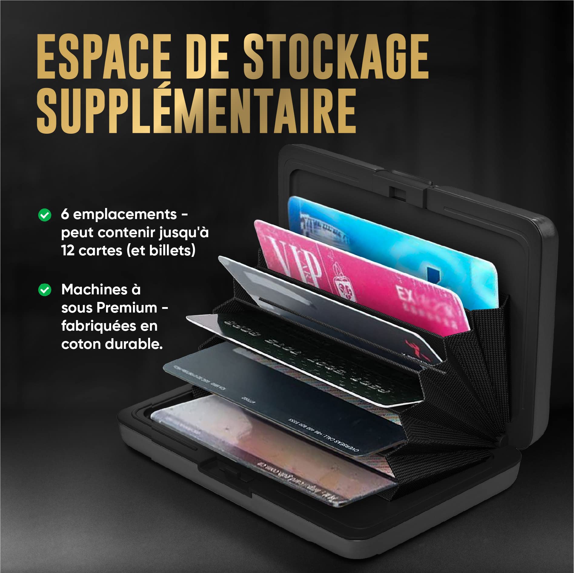 TopMost Étui en Aluminium pour Cartes de crédit avec Protection RFID, pour Hommes et Femmes. Portefeuille Slim pour 12 Cartes et Billets, Anti-vol de données, Support Compact.
