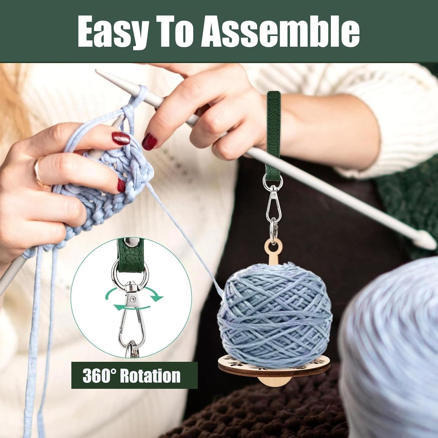 Portable Yarn Holder, Yarn Holders for Crochet, Thread Holder Ideal for Knitting At Home, On The Go, While Traveling, in Waiting Rooms, During Commutes, and At Craft Clubs Or Sewing Classes 3