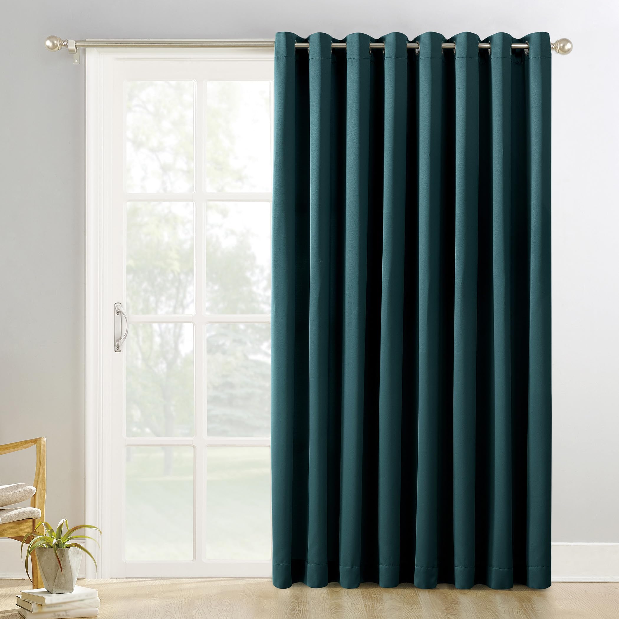 Sun Zero Easton Extra-Wide Blackout Grommet Sliding Patio Door Curtain Panel