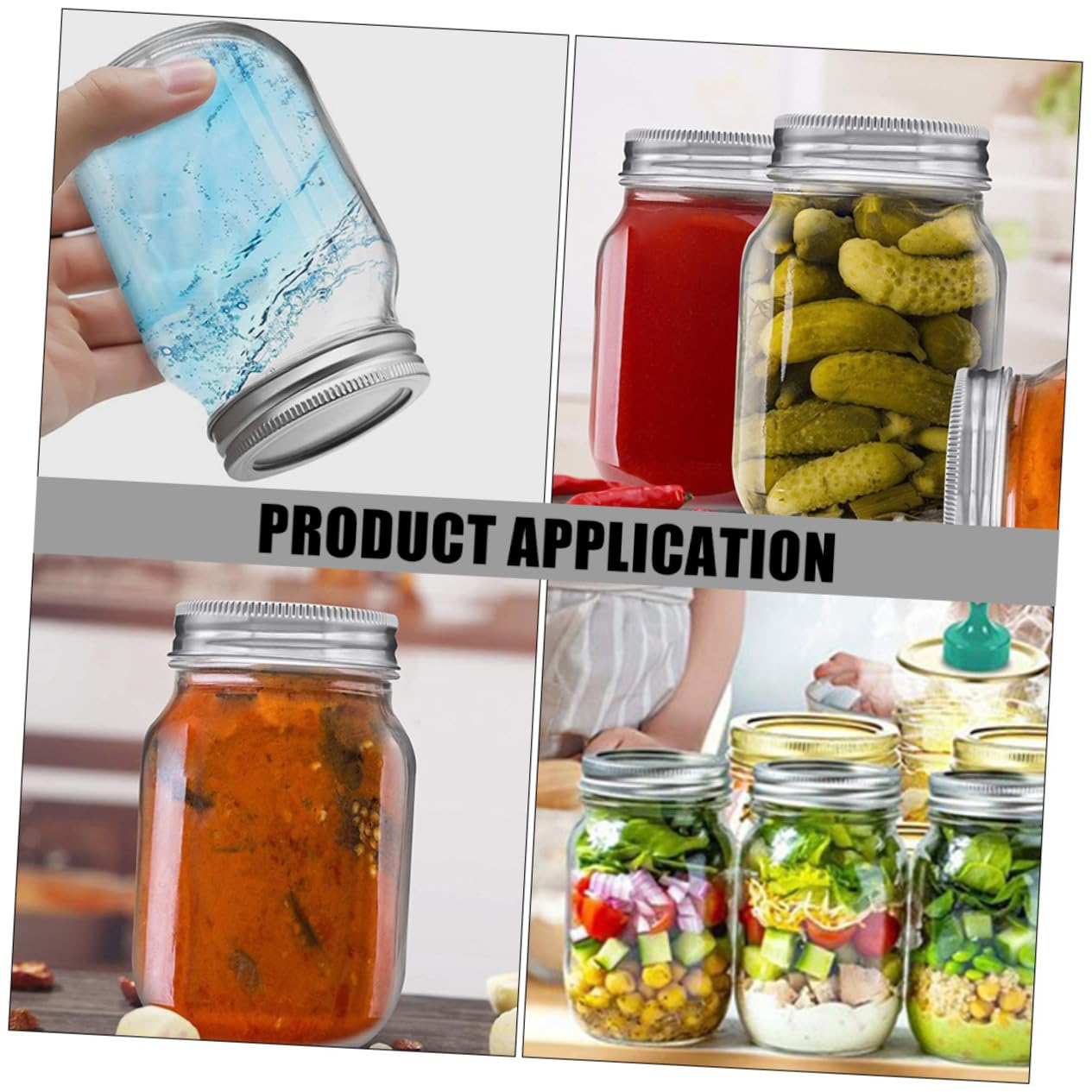Zerodeko 6pezzi Barattoli in Vetro Trasparente Piccoli con Coperchio Ermetico Barattoli per Conserve Riutilizzabili Adatti per Sciroppo o Marmellata