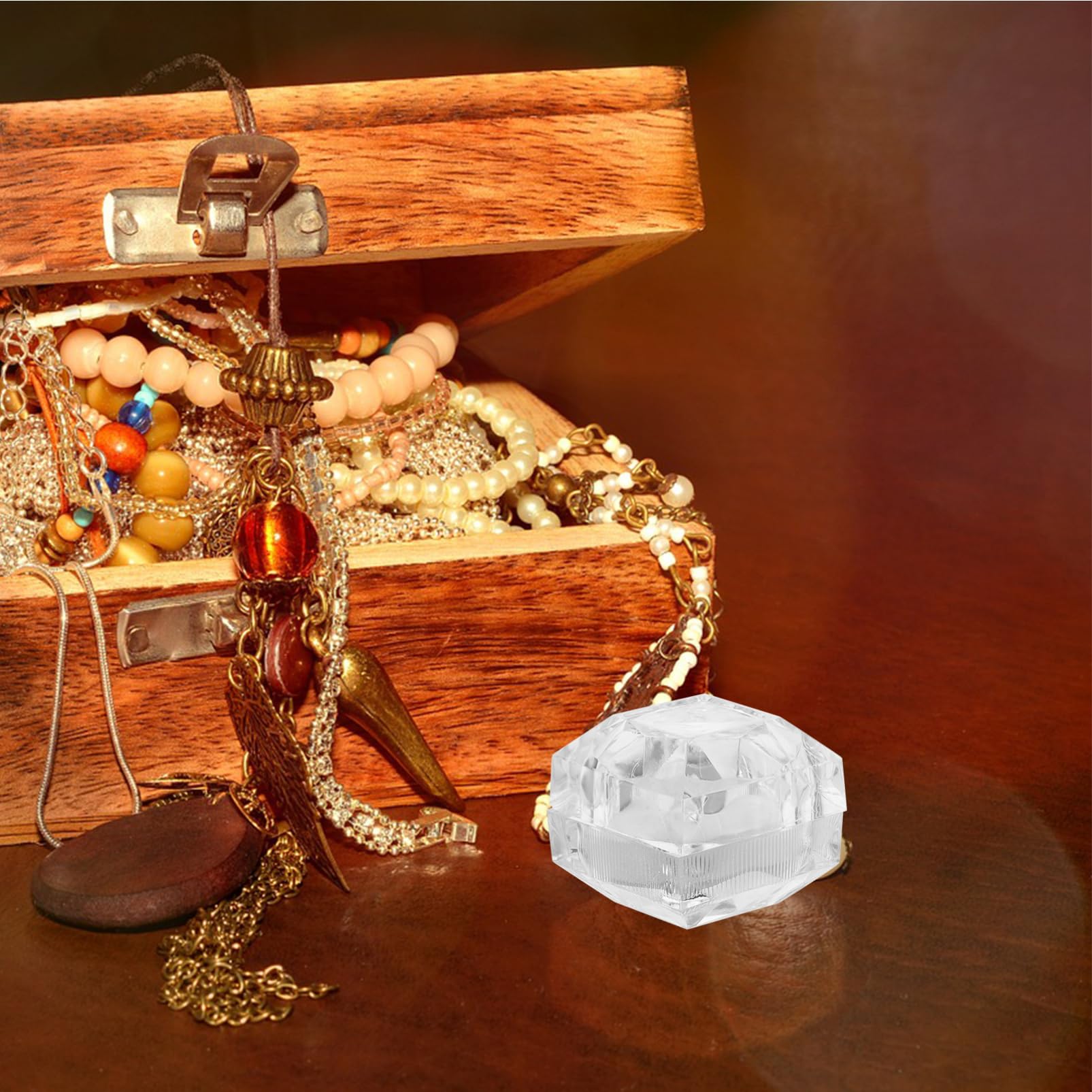 Organisateur Boîte À Bijoux 10 Pièces Compacte En Acrylique Transparente Pour Bagues Boucles D'Oreilles Et Petits Bijoux Rangement Portable Idéal Maison Et Voyage