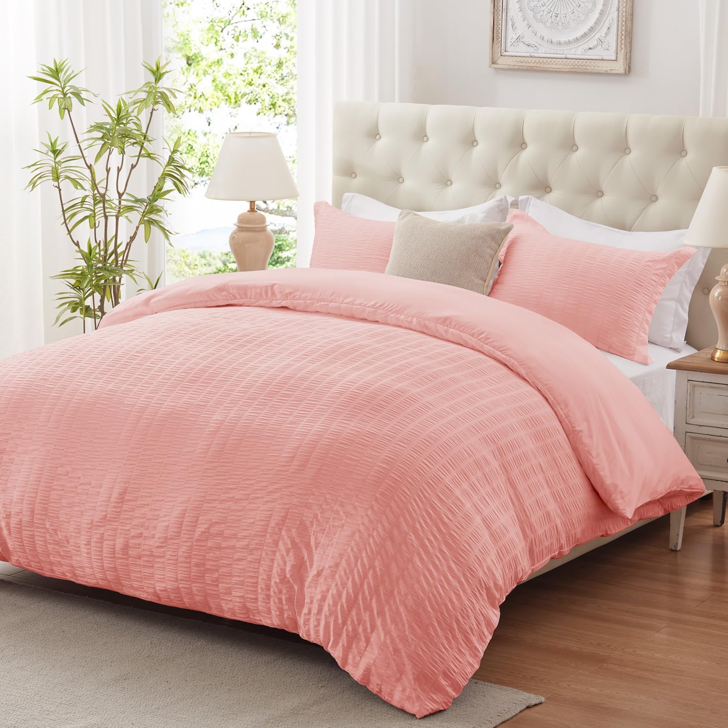 Cozyide Pink Twin Duvet Cover, 2 Pieces Bedding Duvet