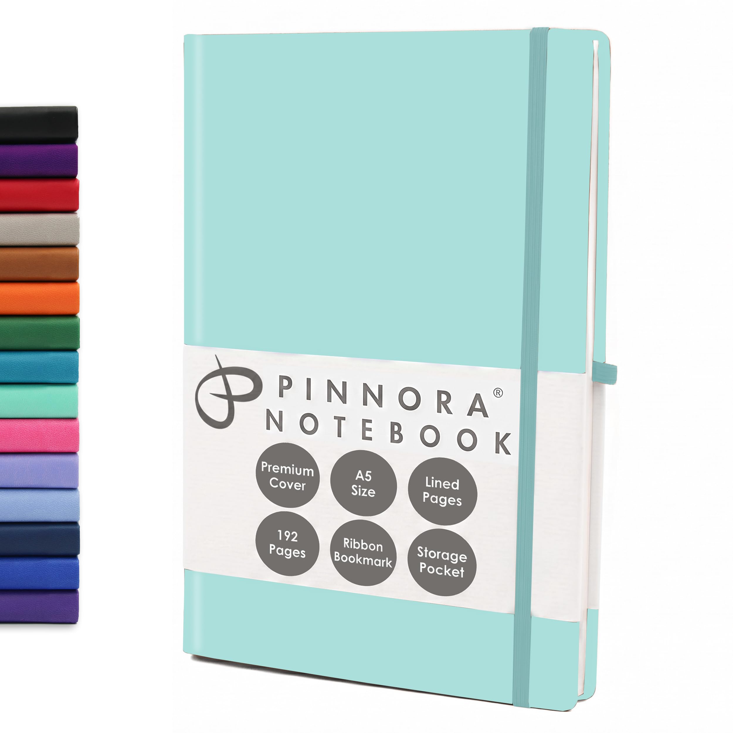 Pinnora Pastel Mint A5 Notebook – Lined Everyday Journal Notebook & Monthly Planner with 192 Pages, Notebooks for School, Office & Travel, Durable Cover, Smooth Paper, Ideal A5 Lined Notebooks — image 1