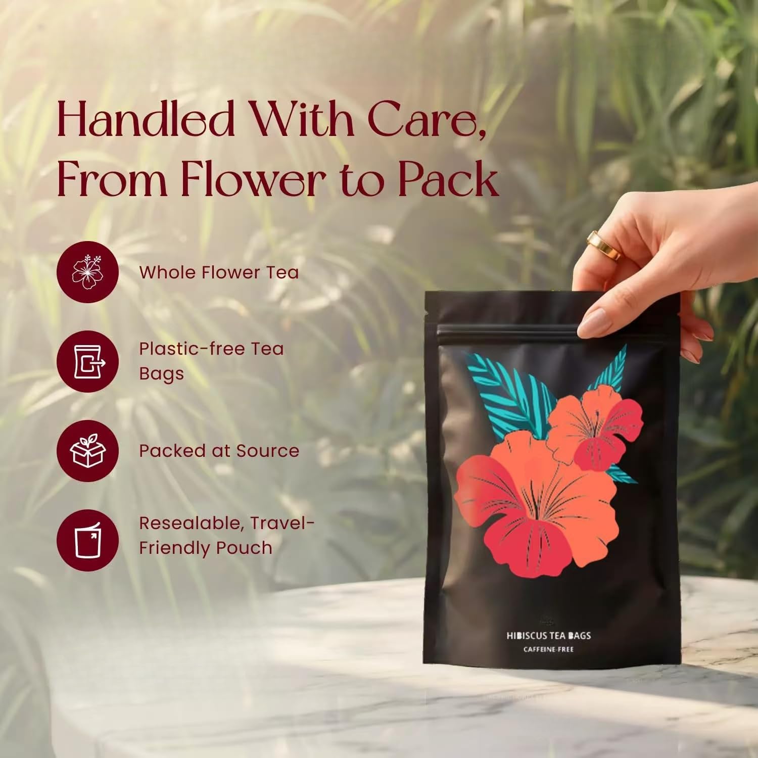 Sachets de thé à l'hibiscus biologique – Tisane sans caféine