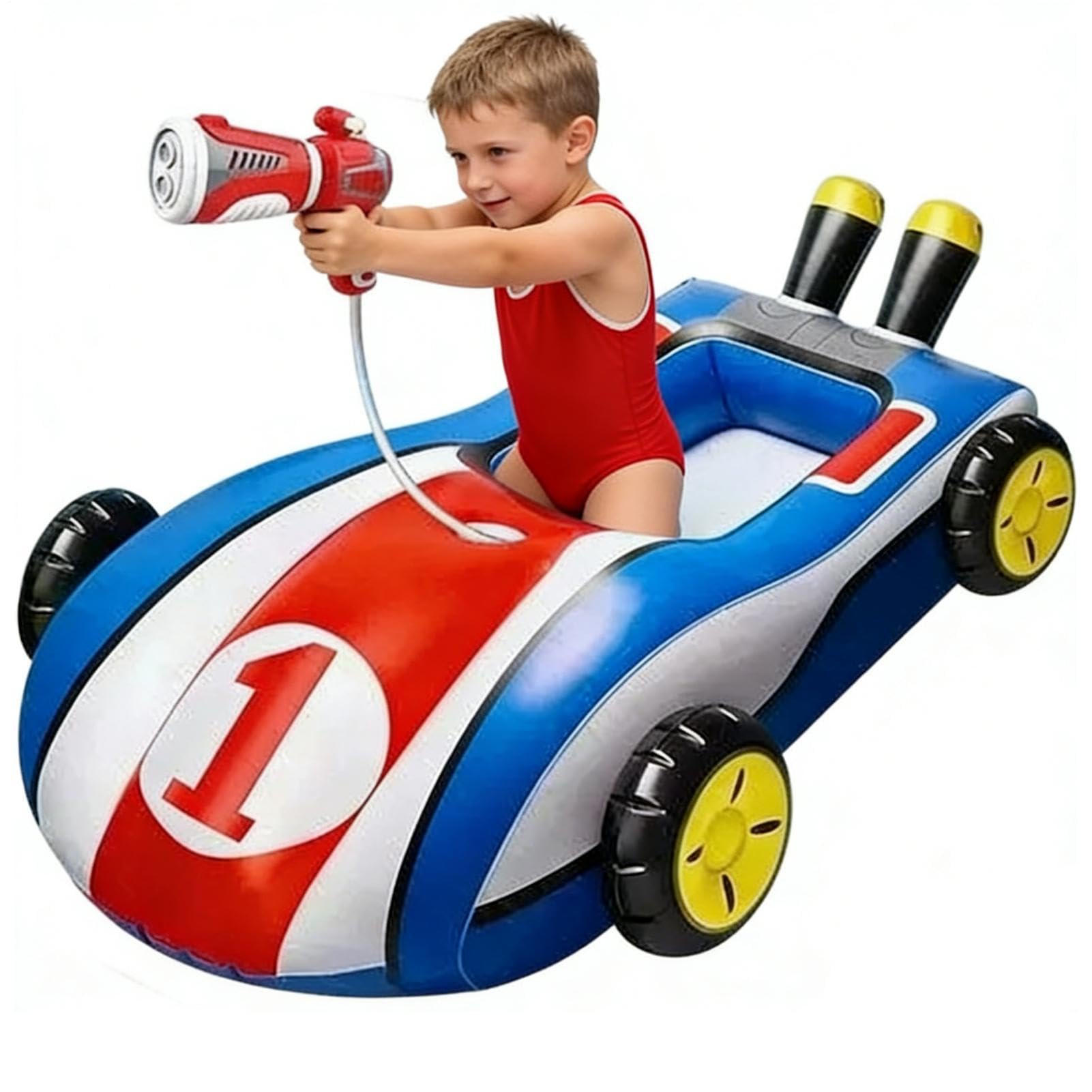 Pool Floats For Kids - Inflating Summer Rider with Water Squirter | Kids Water Playing Floating Car,for Backyard Seaside Amusement Park Boys Girls Teens Classmates Students