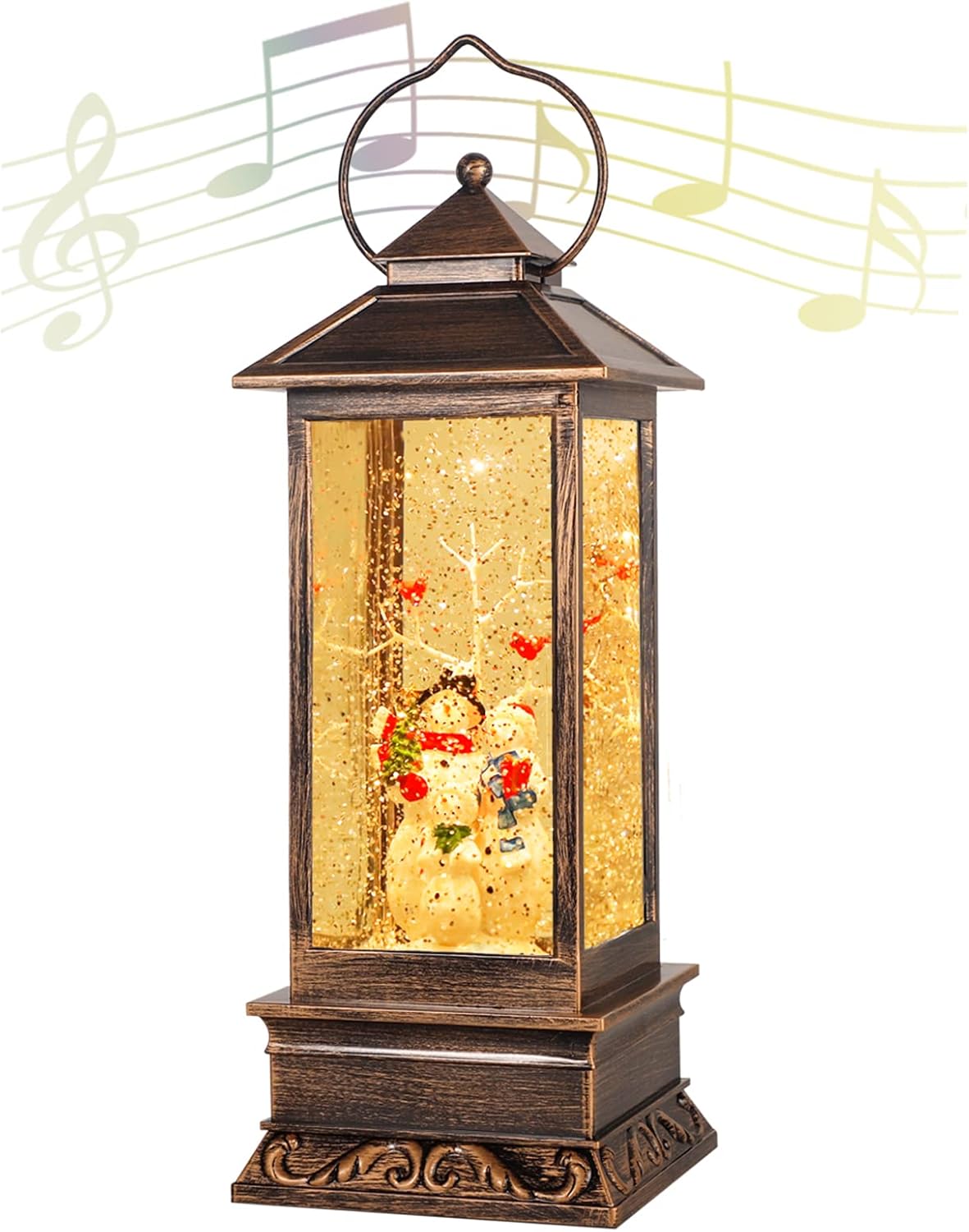 Christmas Lantern Musical Snow Globe, Lighted Christmas Snowman Water Snow Globe with Music Christmas Decoration and Gifts Christmas Lantern Musical Snow Globe, Lighted Christmas Snowman Water Snow Globe with Music Christmas Decoration and Gifts