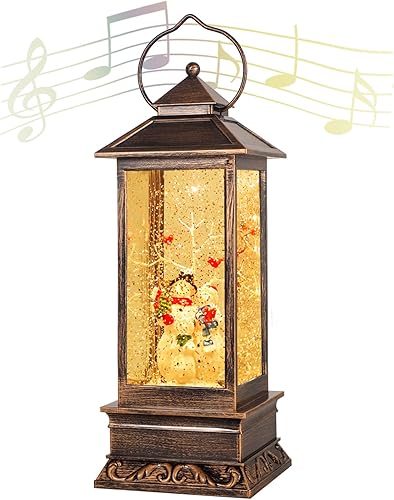 Miniatura 1 de Faroles de Navidad que cantan a pilas, con luces musicales, muñeco de nieve de Navidad, globo de nieve con música, decoración de Navidad y regalos,