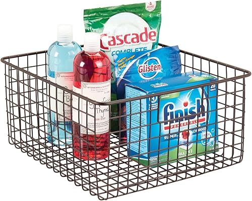 Miniatura 7 de mDesign - Canasta de alambre metálico para organizar y almacenar alimentos