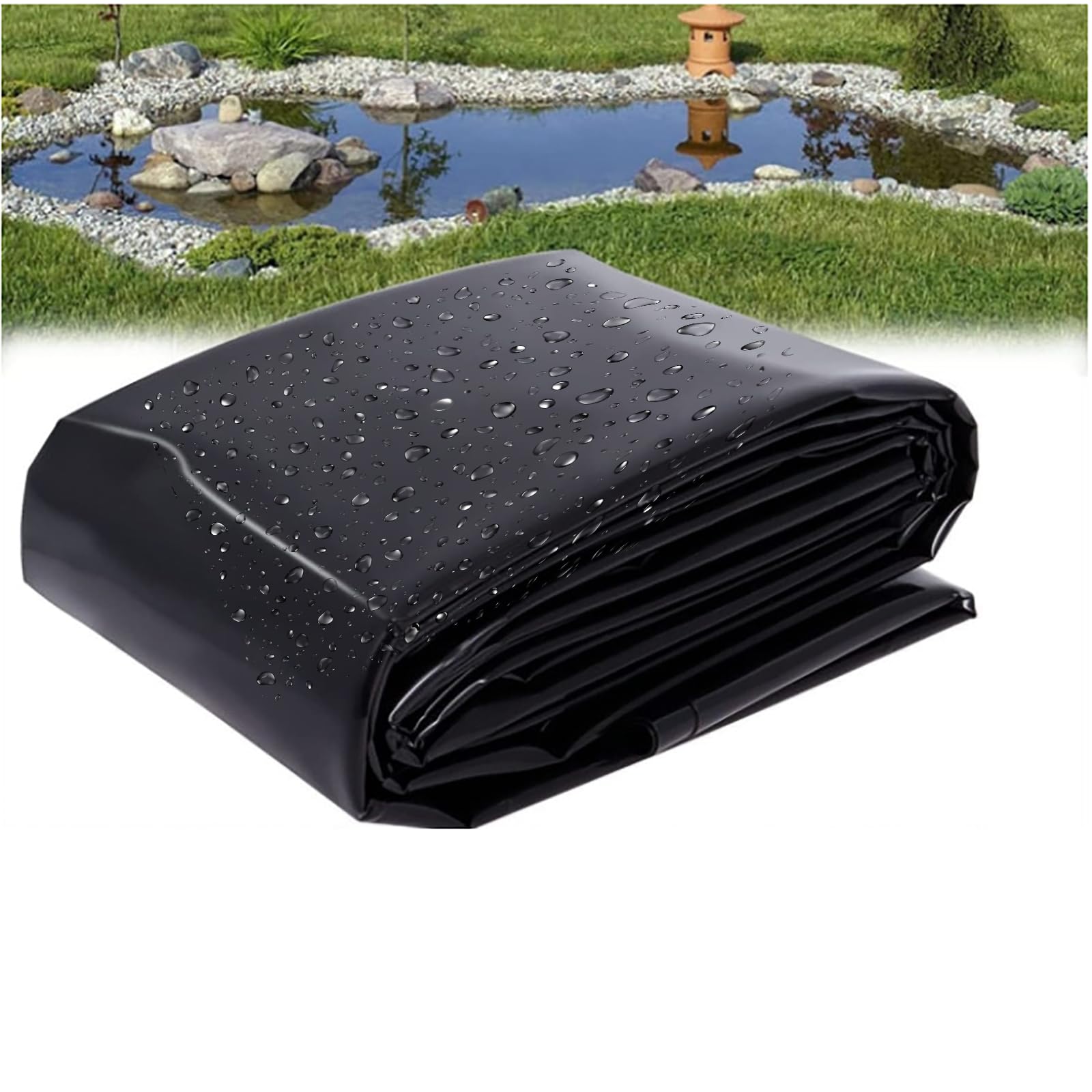 Heavy-Du - Telo protettivo per laghetto in PVC, 12 x 12 m, flessibile, impermeabile, per laghetti da pesce, giardini acquatici, fontane e cascate, resistente ai raggi UV, facile da installare