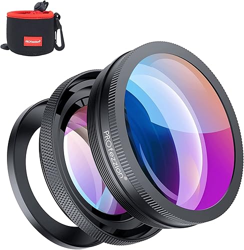 PROfezzion Cámara HD 0.709 in lente gran angular con 10x porción macro para Sony ZV-E10 ZVE10 ZV-1F ZV1F A6400 A6300 A6100 A6000 ZV-1 ZV1 RX100 VII