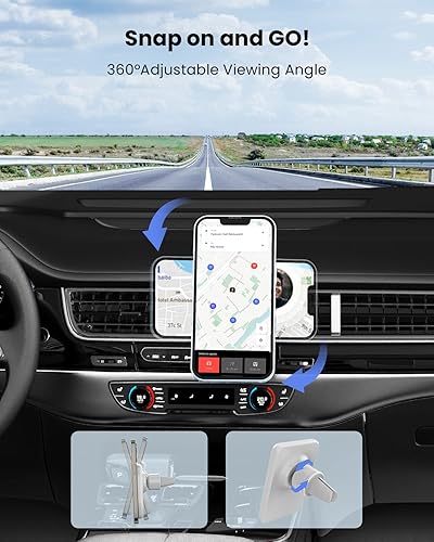 Miniatura 7 de JoyGeek Cargador magnético inalámbrico para automóvil, compatible con cargador Mag-Safe para iPhone serie 141312, soporte de teléfono con