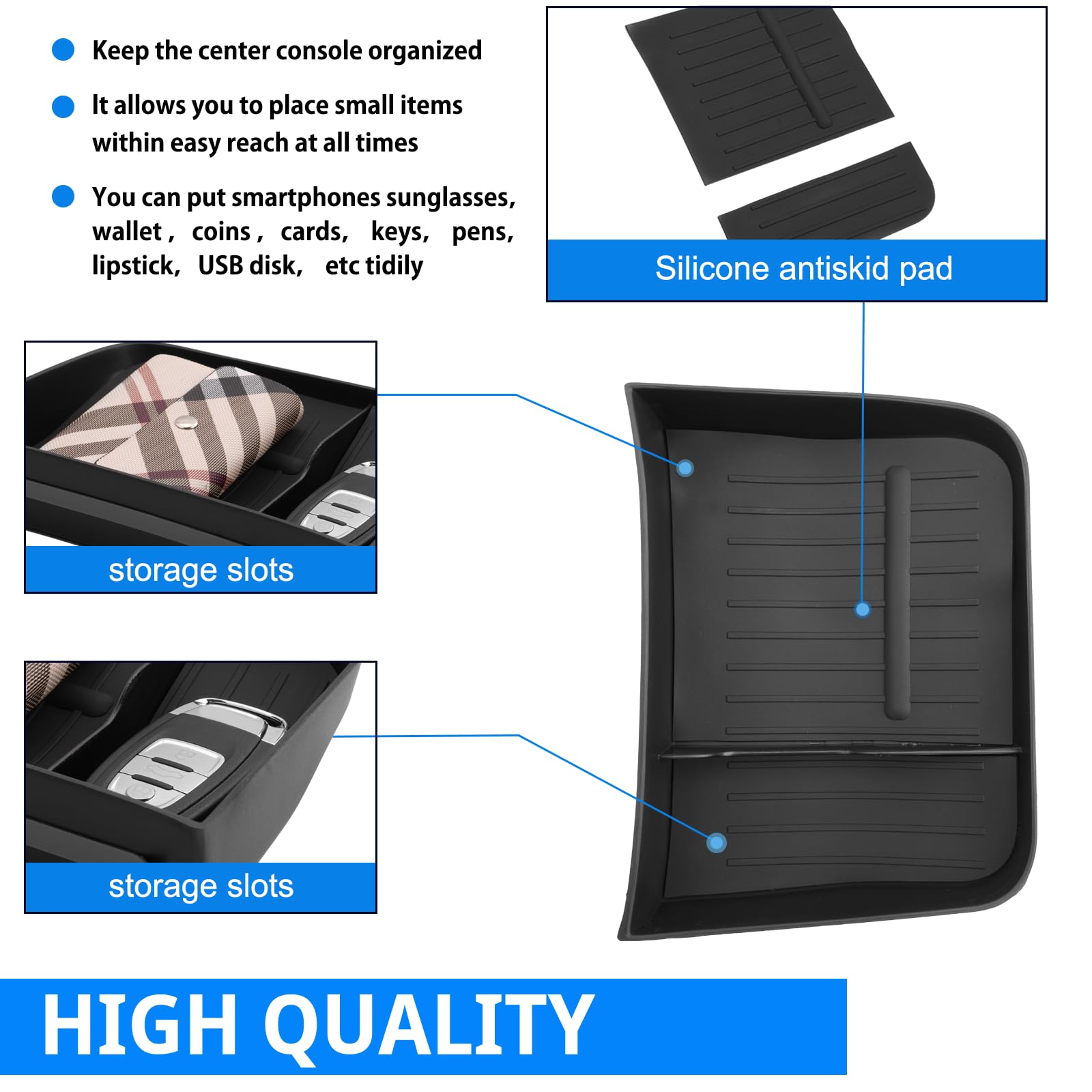 SHAOHAO Compatibile con Ford Puma MK2 / Kuga MK3 / ST/ST Line X 2020 2021 2022 2023 2024 Box Posteriore per Lo Schermo di Navigazione Console Centrale Immagazzinaggio Ford Puma Accessori Nero