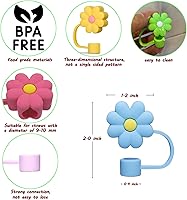 Vista 3 de Tapa de popote para copa Stanley, 6 piezas de 0.4 pulgadas de diámetro, reutilizable, a prueba de polvo, compatible con Simple Modern y vaso