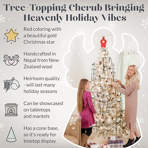 Miniatura 3 de Handmade Felted Wool Guardian Angel Christmas Tree Topper Collection - Heirloom-Quality Peace Angels Xmas Tree Toppers - Versatile Holiday Ornament