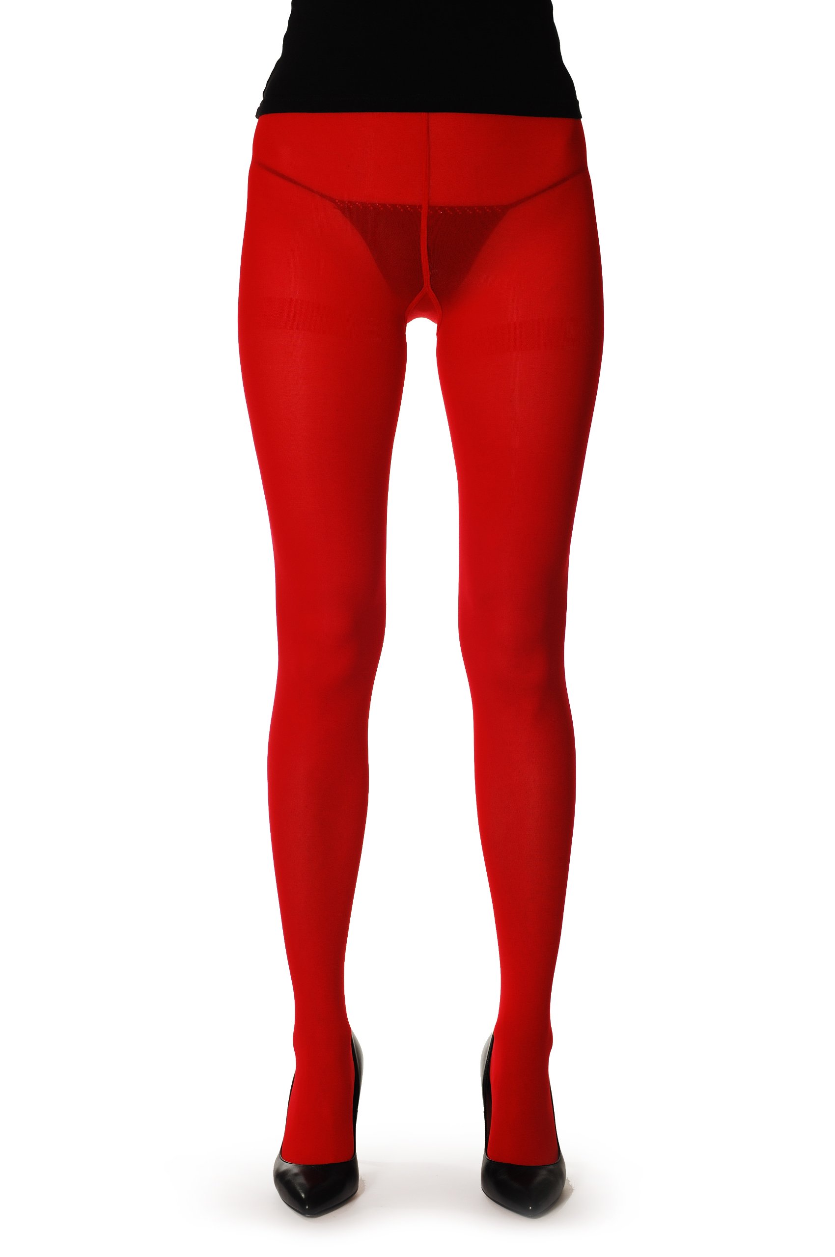 LissKiss Plain Red 80 Denier - Red Plain Opaque Tights