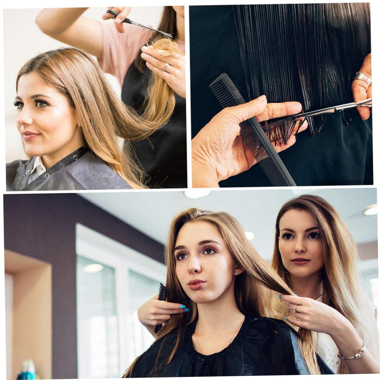 DOITOOL Ciseaux de Coiffure avec Lame Affûtée Matériel de Salon pour Coiffeur Ciseaux de Coupe de Cheveux Argent et Noir