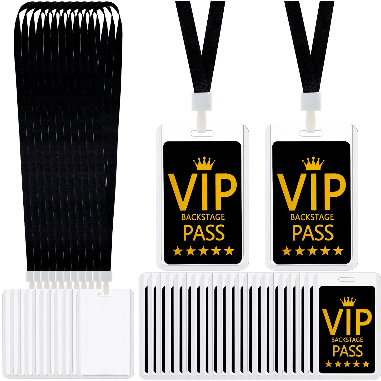 Amazon.com: 50 Pack VIP Badge Lanyards with Plastic VIP Pass Card