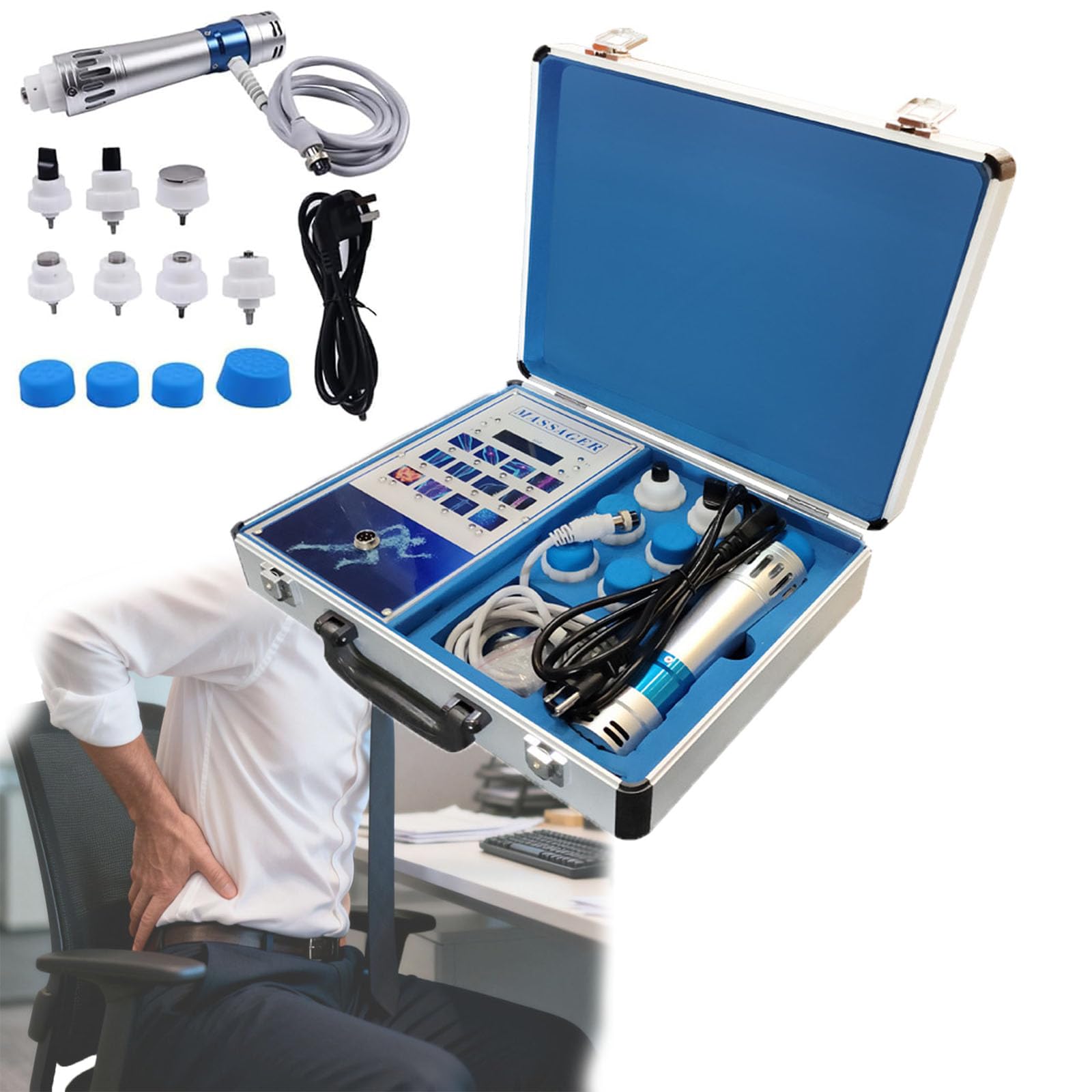 MObyat Macchina per Onde D'urto Extracorporee, Dispositivo per Terapia Ad Onde D'urto ED, 12 Energie Regolabili E Fisioterapia Profonda, Dispositivo per Terapia Ad Onde D'urto La Funzione Erettile