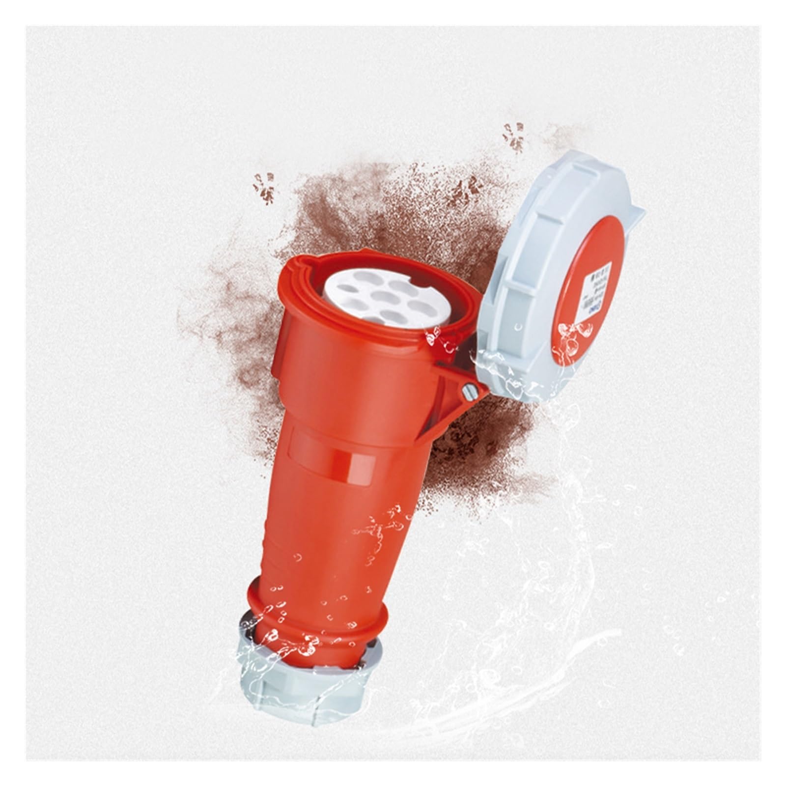 Enchufe y Toma de aviación Industrial trifásico IP44 CEE 7P 16A 32A, Resistente al Agua Polvo, con Interfaz for máquina Aceite 7 Orificios, 400 | Multicolor,16A