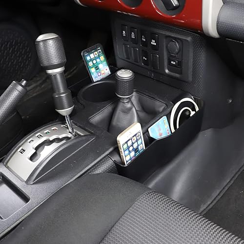 Miniatura 3 de LLKUANG Central Gear - Caja de almacenamiento en ambos lados para Toyota FJ Cruiser 2007-2021 Bandeja multifuncional de ABS para automóvil, bandeja